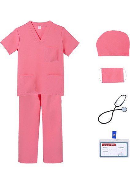 Çocuk Rol Yapma, Doktor Hemşire Cerrahi Kostüm 6 Parça Seti (Yurt Dışından)