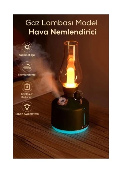 Gaz Lambası Tasarımlı Buhar Makinesi Hava Nemlendirici Dekoratif Masa Aydınlatması 280 ml fiyatları