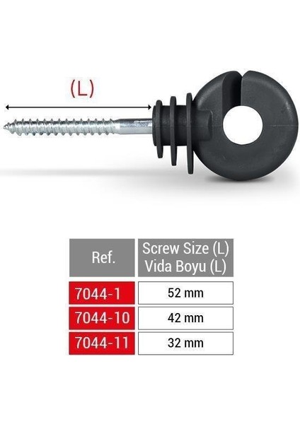 Siyah Elektrikli Çit İzolatör 32 mm 50 Ad. (Orta Dayanımlı PP)