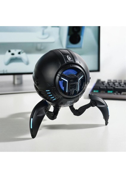 Mars Pro 20W Bluetooth Hoparlör, Taşınabilir Stereo Ses Bombası, Rgb Işıklı ve Şarj Standı, Siyah