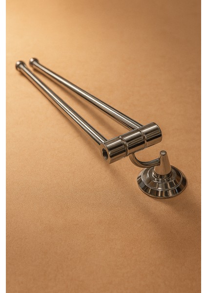 Yonca Çift Kollu Banyo Havluluk, Duvara Monte, Şık ve Dayanıklı, Pirinç Malzeme modelleri