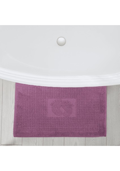 Banyo Kareli Ayak Desenli Pamuk Ayak Havlusu 50X70CM Mor 2’li fırsatları