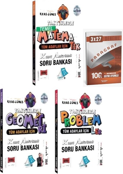 Yargı 2026 Yks Tyt Ayt Kpss Tüm Adaylar Için Taktiklerle Temel Matematik + Problemler + Geometri Konu Anlatımlı Soru Bankası+Anlakazan Paragraf