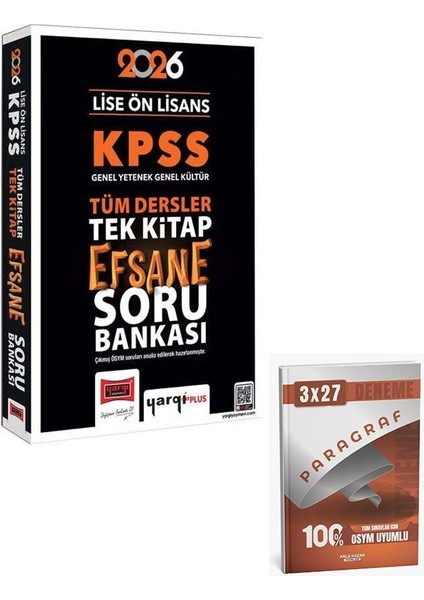 Yargı 2026 Kpss Lise Ön Lisans Efsane Soru Bankası Tek Kitap+Anlakazan Paragraf