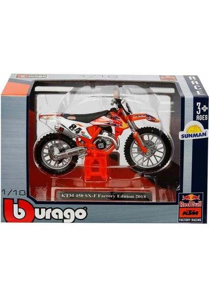 51070 Sun-Bur-1:18 Motor Red Bull Ktm 450 2 Asorti - Sunman
