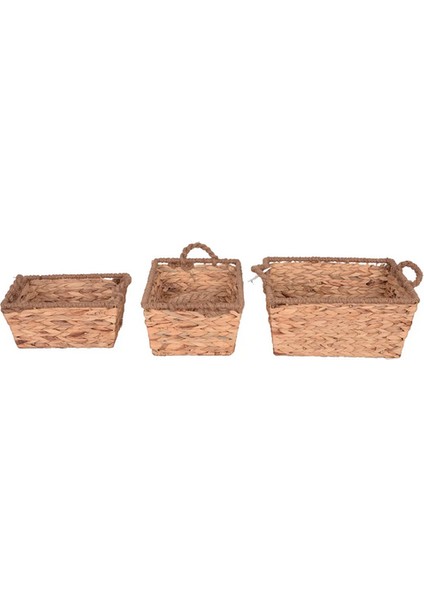 Dekoratif Water Hyacinth / Su Sümbülü Sepet 3'lü Set