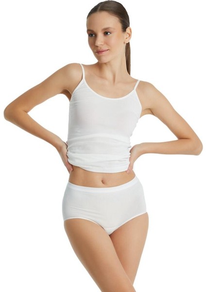Essential Yüksek Bel Beyaz Slip 1307