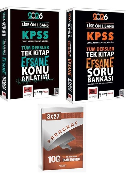 Yargı 2026 Kpss Lise Ön Lisans Efsane Konu + Soru Bankası 2 Li Set +Anlakazan Paragraf