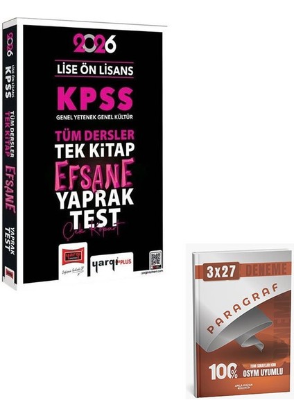 Yargı 2026 Kpss Lise Ön Lisans Efsane Yaprak Test+Anlakazan Paragraf
