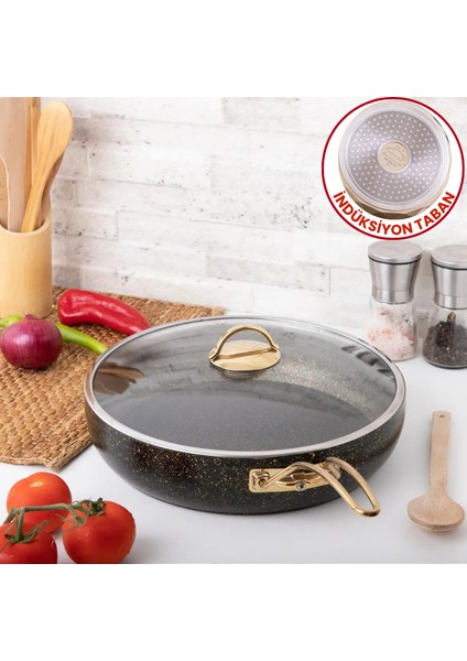 26 cm Gold Stone Bakraç Tava (Gold Çelik Kulp)
