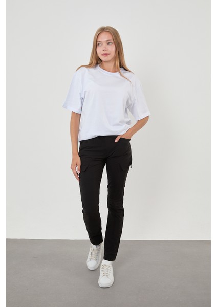 Camp5516 Outdoor Tactical Çok Cepli Likralı Yazlık Kadın Siyah Taktik Pantolon