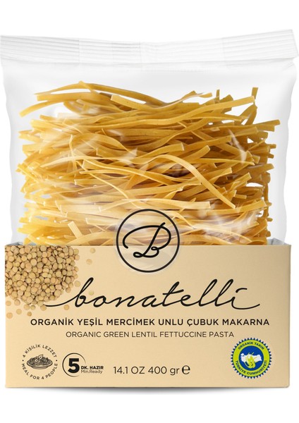 Yeşil Mercimek Çubuk Makarna 400 gr