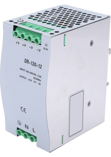 Berm Dinrail Anahtarlama Güç Kaynağı 12V5A 120W Adaptör DR12012 Giriş Voltajı 100240VAC (Yurt Dışından)