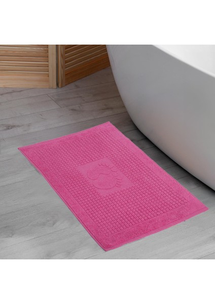 Banyo Kareli Ayak Desenli Pamuk Ayak Havlusu 50X70CM Pembe 2’li fiyatları