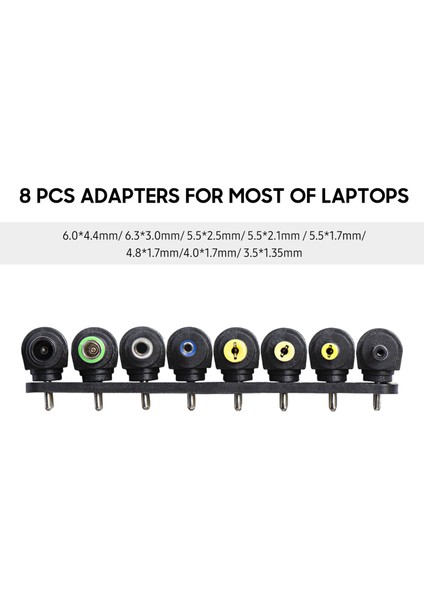 96W Evrensel Dizüstü Bilgisayar Güç Şarj Cihazı Ac Adaptörü 8 Dc Jak Fiş Dönüştürücüler 12V Ila 24V Ayarlanabilir Taşınabilir Şarj Cihazı Ab Fişi (Yurt Dışından)