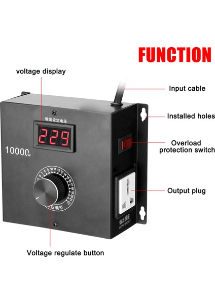10000W Ev Tipi Kompakt Değişken Voltaj Kontrol Cihazı Taşınabilir Hız Sıcaklık Işık Voltajı Ayarlanabilir Regülatör Kısıcı (Yurt Dışından) fiyatları