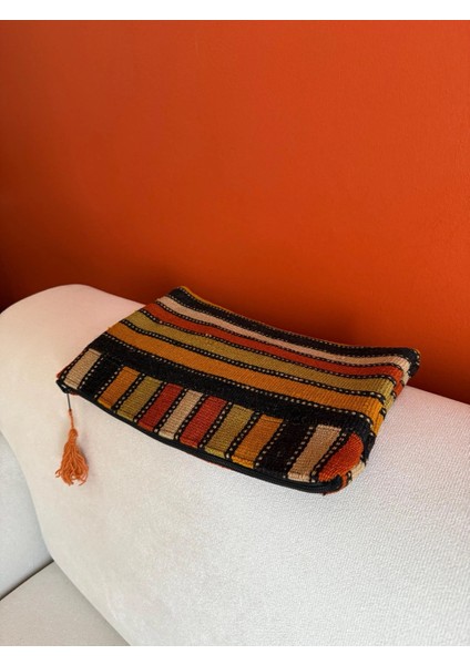 Çizgili Desenli Renkli El Çantası, El Dokuma Kilimden Yapılan Kilim Çanta, Küçük Boy Şık ve Kullanışlı Çanta indirimleri