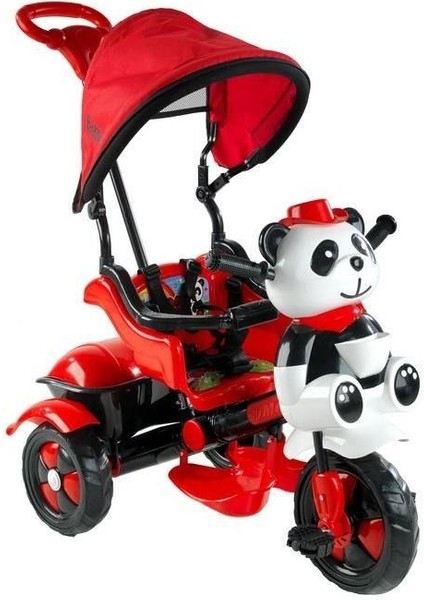 Babyhope 127 Little Panda 3 Tekerli Kontrollü Bisiklet Kırmızı-Siyah