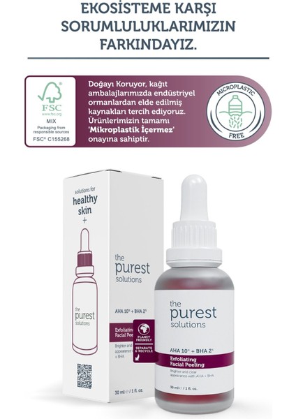 The Purest Solutions Aha & Bha Canlandırıcı & Cilt Tonu Eştleyici Kırmızı Peeling Cilt Serumu 30 ml (Aha 10% + Bha 2%) indirimleri