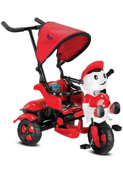 Babyhope 125 Yupi Triycle 3 Tekerli Kontrollü Bisiklet Kırmızı-Siyah