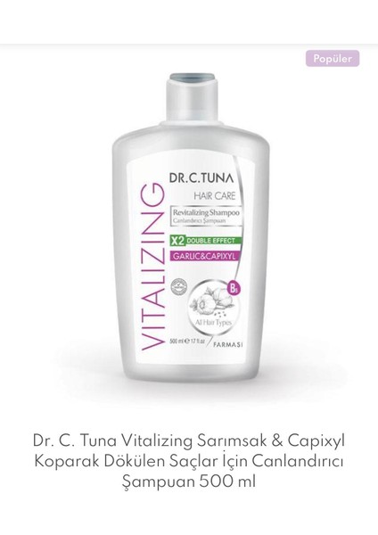 Dr.c.tuna Vitalizing Sarımsak&capixyl Koparak Dökülen Saçlar Için Canlandırıcı Şampuan