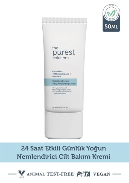 The Purest Solutions 24 Saat Etkili Günlük Yoğun Nemlendirici Cilt Bakım Kremi 50 ml