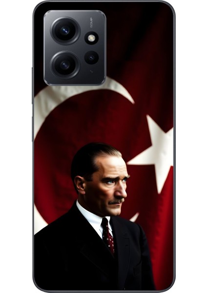 Xiaomi Redmi Note 12 Uyumlu Şeffaf Kılıf Atatürk 4 Tasarımlı