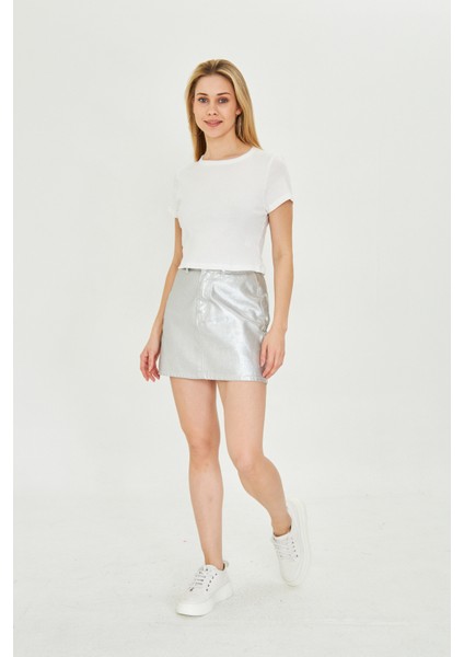 Kadın Örme Ribana Crop T-Shirt fiyatları
