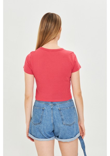 Kadın Örme Ribana Crop T-Shirt fırsatları