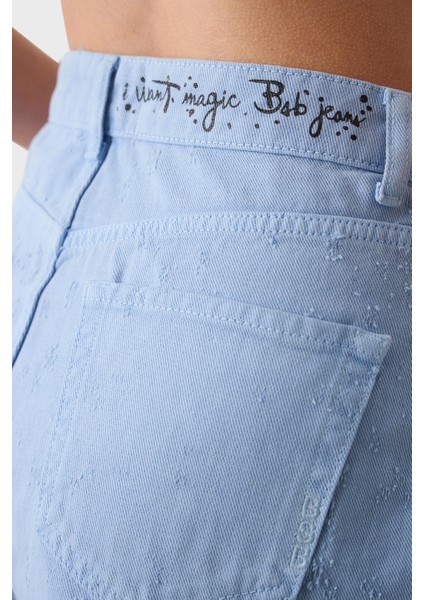 % 100 Pamuk Regular Fit Yüksek Bel Kot Short Bayan Short 053