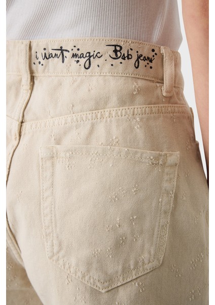 % 100 Pamuk Regular Fit Yüksek Bel Kot Short Bayan Short 053