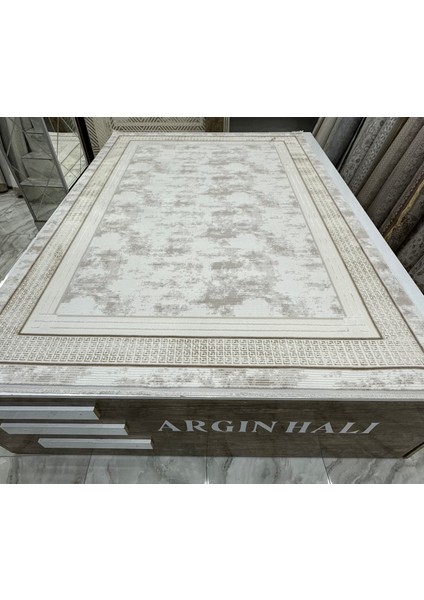 Beyaz Vizon Renk Halı Oturma Odası Halısı Argın Halı