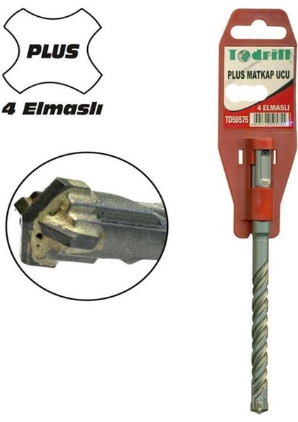 10X110 Sds Plus 4 Elmaslı Matkap Ucu, Dayanıklı ve Güçlü Takım Ucu