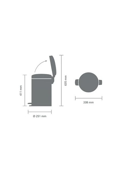 Newıcon Fpp Matt Steel Pedallı Çöp Kutusu 12 Lt