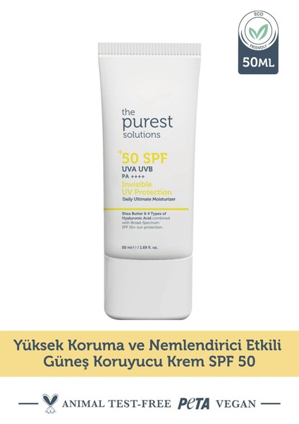 The Purest Solutions Yüksek Koruma ve Nemlendirici Etkili Güneş Koruyucu Krem Spf 50, 50 ml