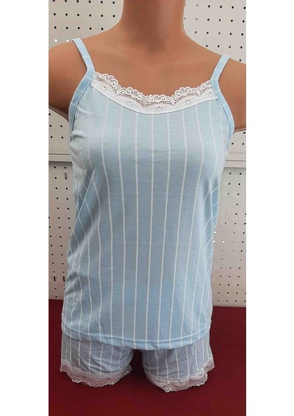 Kadın Ince Askılı Şortlu Pijama Takımı