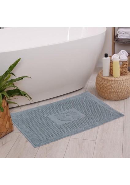 Banyo Kareli Ayak Desenli Pamuk Ayak Havlusu 50X70CM Yeşil 2’li modelleri