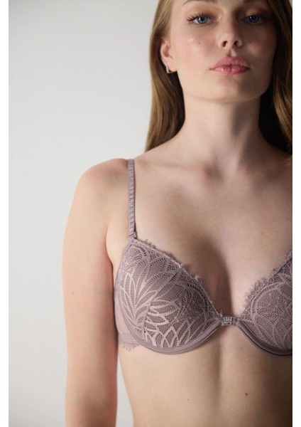 3769 Kadın Dantelli Destekli Sütyen-Çinko