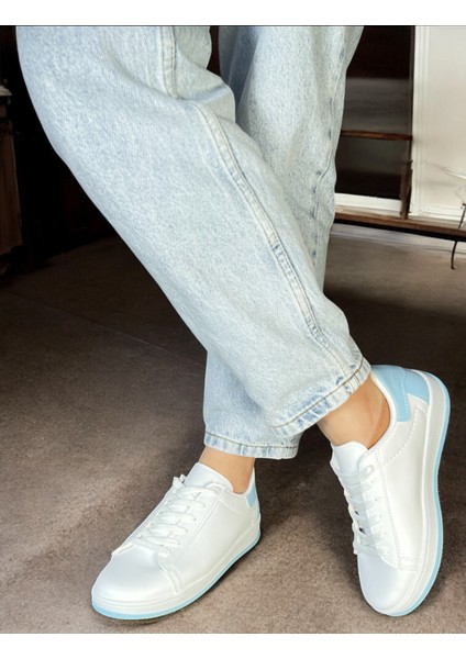 Beyaz Mavi Kadın Sneaker AIR22 fırsatları