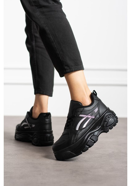 Siyah Kadın Yüksek Topuklu Sneaker PL044 modelleri