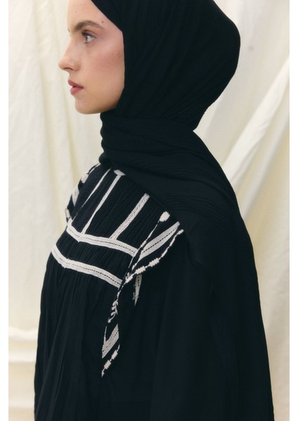 Lilyum Siyah Saçak Püsküllü Pamuklu Şal indirimleri