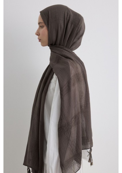 Brıce Antrasit Uzun Saçak Püsküllü Pamuklu Şal fırsatları