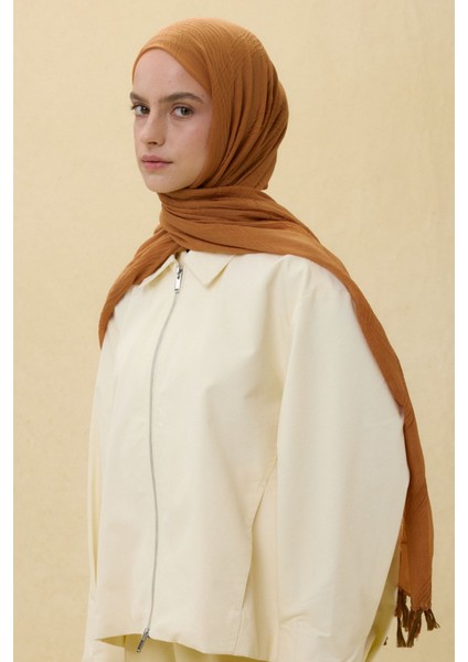 Lilyum Tarçın Saçak Püsküllü Pamuklu Şal indirimleri