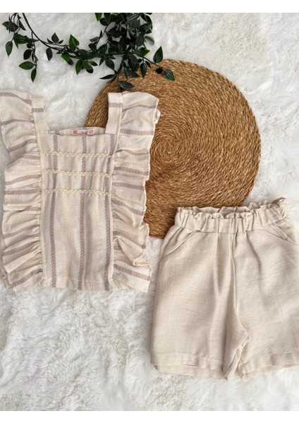 Kız Çocuk Pamuklu Şortlu Takım