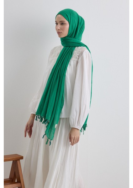 Lilyum Benetton Saçak Püsküllü Pamuklu Şal
