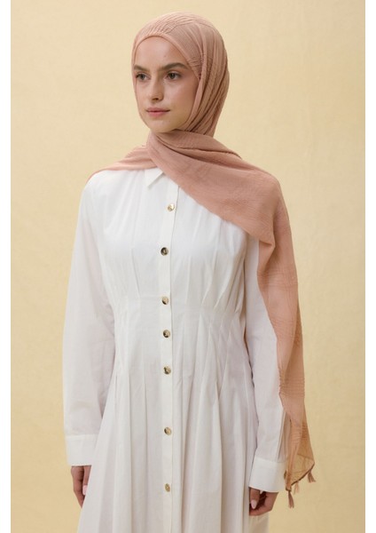 Lilyum Yavruağzı Kiremit Saçak Püsküllü Pamuklu Şal modelleri