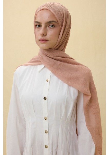 Lilyum Yavruağzı Kiremit Saçak Püsküllü Pamuklu Şal indirimleri