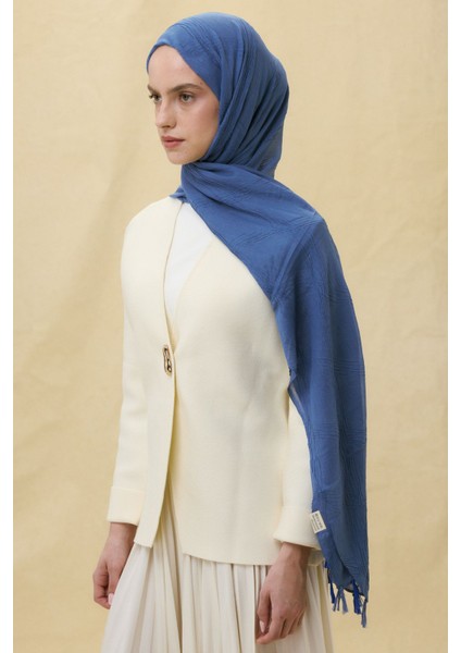 Lilyum Indigo Saçak Püsküllü Pamuklu Şal modelleri
