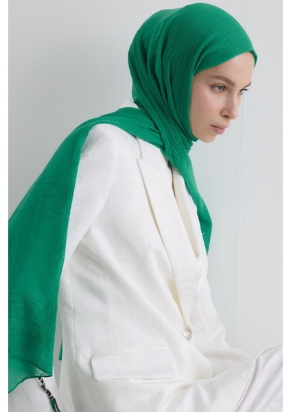 Brıce Benetton Yeşil Uzun Saçak Püsküllü Pamuklu Şal