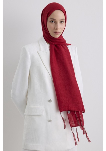 Drew Kırmızı Bohem Uzun Saçaklı Pamuklu Şal indirimleri